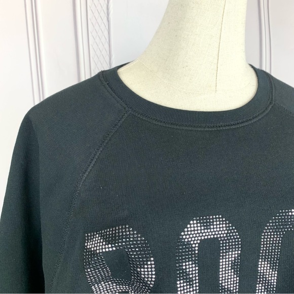 NEW! ZADIG & VOLTAIRE Upper Camo Stud ROCK Strass Sweatshirt Black Medium $198 - Picture 7 of 16